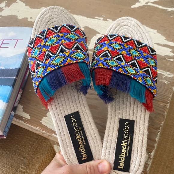 Free People BNWT laidback London embellished tribal Coachella sandal 🌈 Love❤️‼️ - Picture 6 of 10